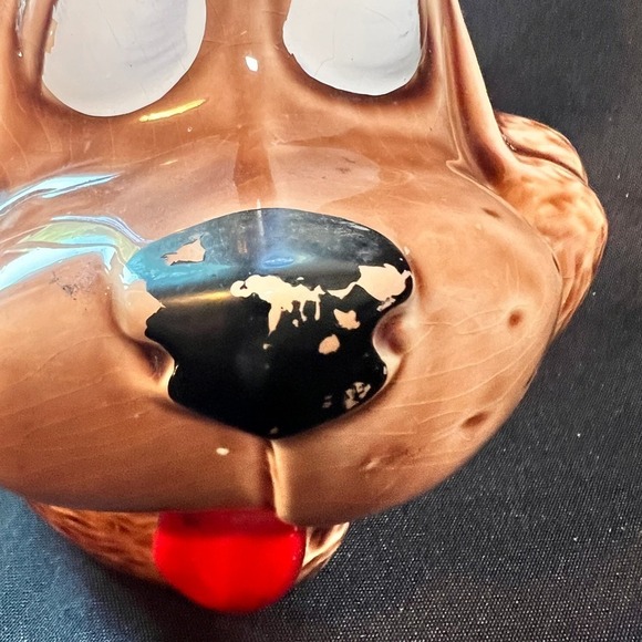 Vintage McCoy Thinking Dog Cookie Jar 0272 USA Brown Puppy Retro Kitchen Pottery - Picture 9 of 15